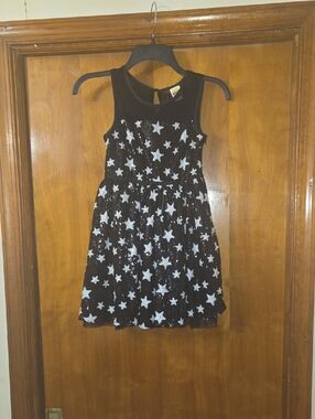 Girls Black Star Print Party Dress Harajuku Mini